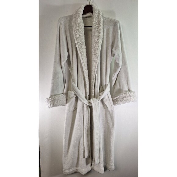 Pottery Barn Other - POTTERY BARN Plush White Long Bath Robe w/Belt Women's Medium Loungewear Cozy